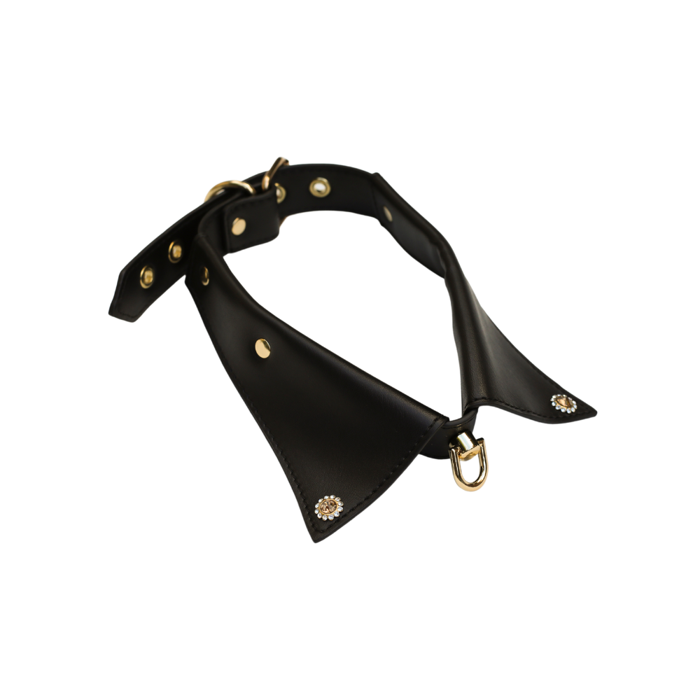 Magic Touch Fun Black Jewelled Shirt Collar  - Club X