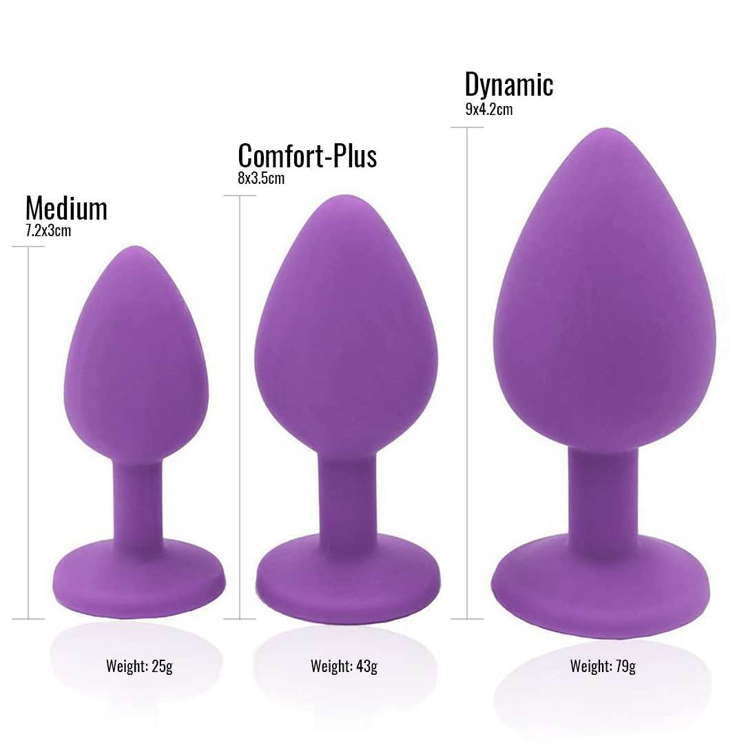 Magic Touch Fun Butt Plug Fun Kit - Silicone 3 pack  - Club X