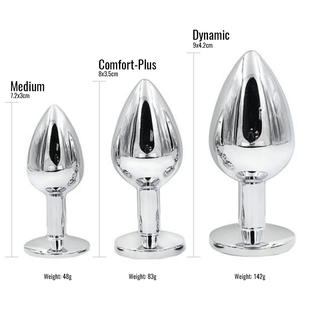 Magic Touch Fun Butt Plug Fun Kit - Stainless 3 pack  - Club X